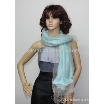 Мода двойной слой шелковый шарф